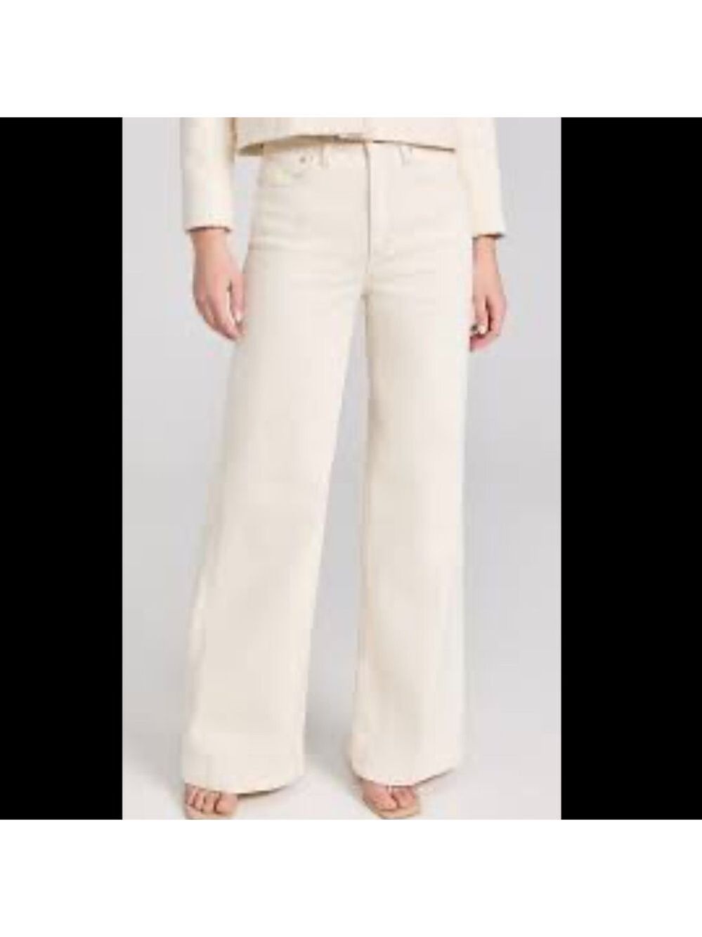 Goldsign Women's Cream Wide Leg Jeans size 25